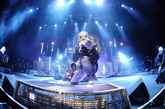Corey Taylor cantante de Slipknot, en un concierto