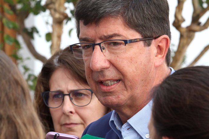 Juan Marín, líder de Cs Andalucía, en declaraciones a los periodistas