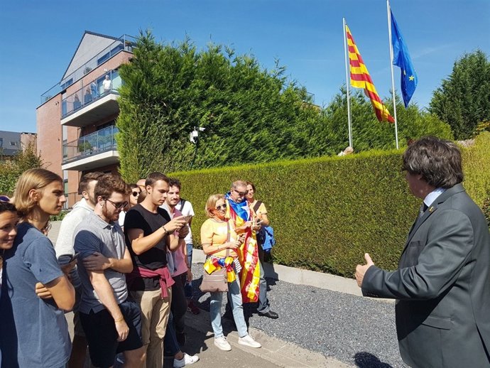 L'expresident Carles Puigdemont a la Diada a Waterloo