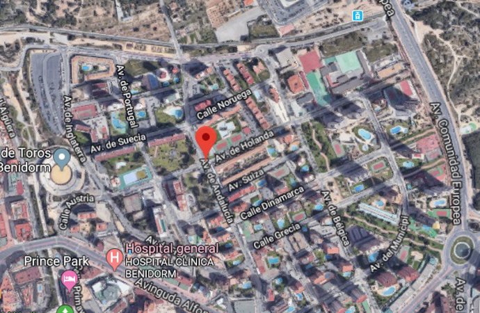 Entorno del accidente en la calle Holanda