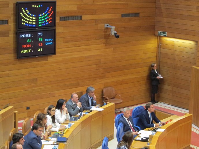 Votación de la comisión de O Marisquiño en el Parlamento gallego         