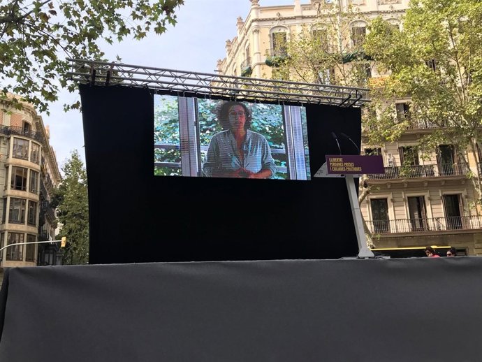 Marta Rovira (ERC) en un missatge de vídeo per la Diada 2018
