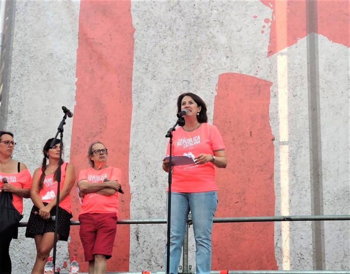 Elisenda Paluzie (ANC) en la manifestació de la Diada 2018