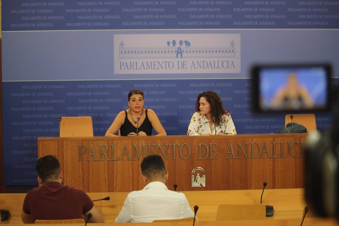 Rueda de prensa de las portavoces adjuntas de IU Elena Cortés e Inmaculada Nieto