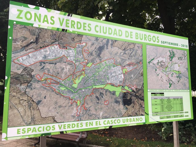 Mapa de zonas verdes de Burgos