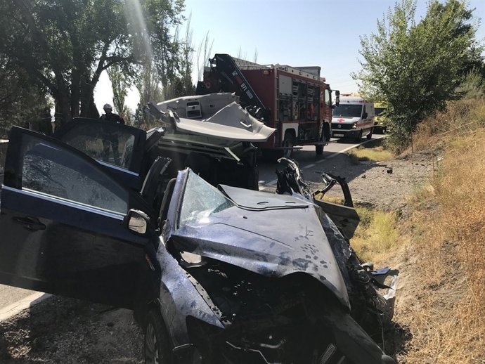 Estado de los vehículos tras el accidente en Rivas