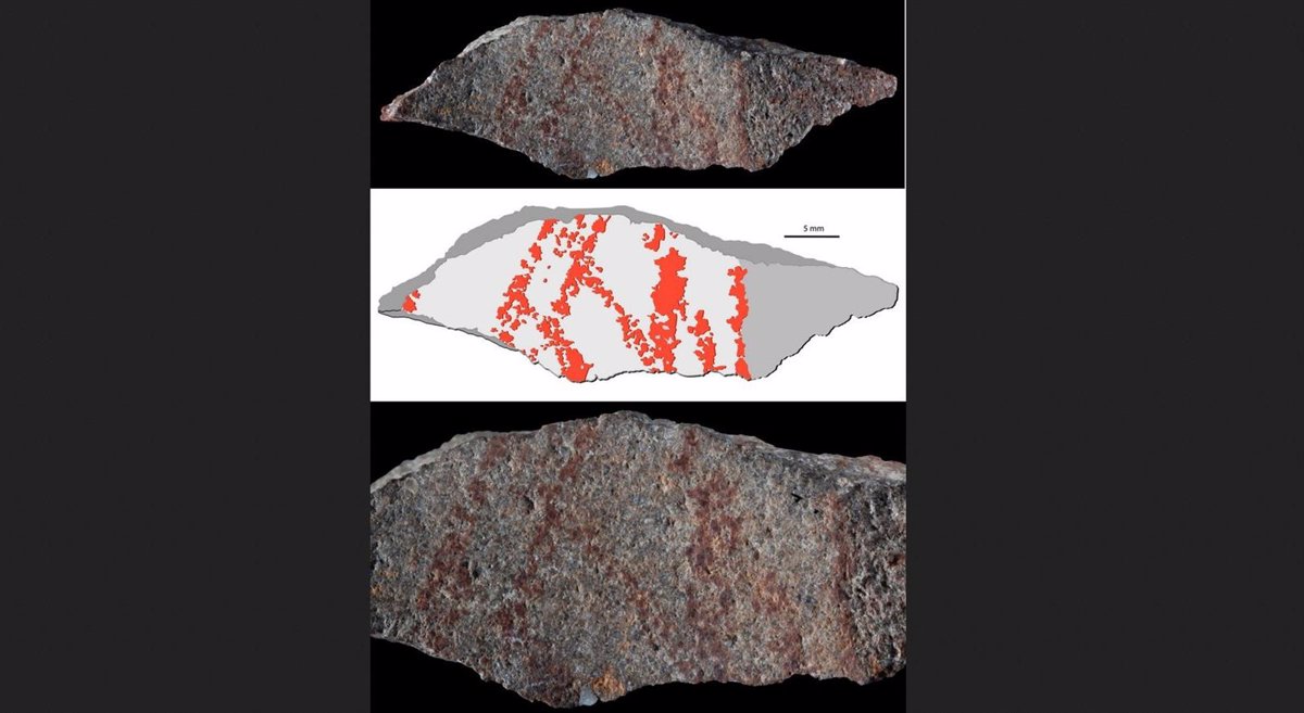 Un dibujo hecho por humanos hace 73.000 años, hallado en Sudáfrica