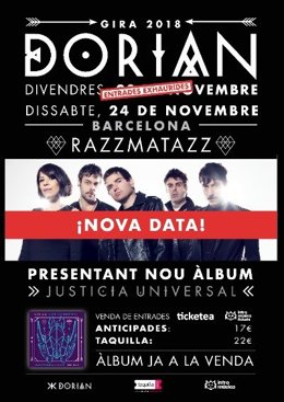 Cartell del concert de Dorian a Barcelona