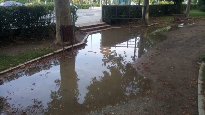 Estado del paseo afectado por la lluvia en Poniente. 