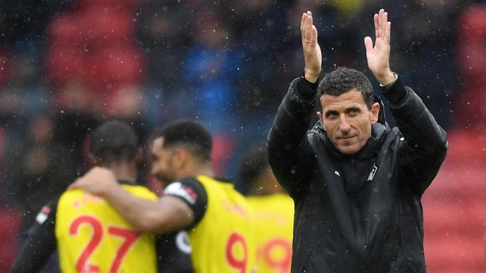Javi Gracia celebra la victoria del Watford