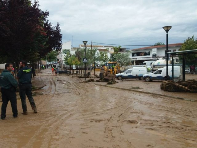 Restos de barro por tormenta