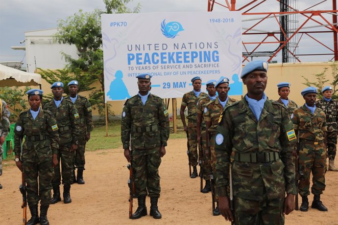Miembros de la misión de paz de la ONU en Sudán del Sur (UNMISS)