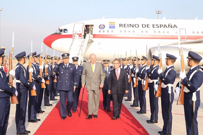 Juan Carlos I, en Santiago de Chile para la toma de posesión de Piñera