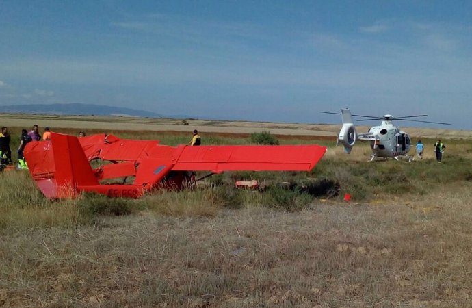 Accidente de una avioneta en Tudela