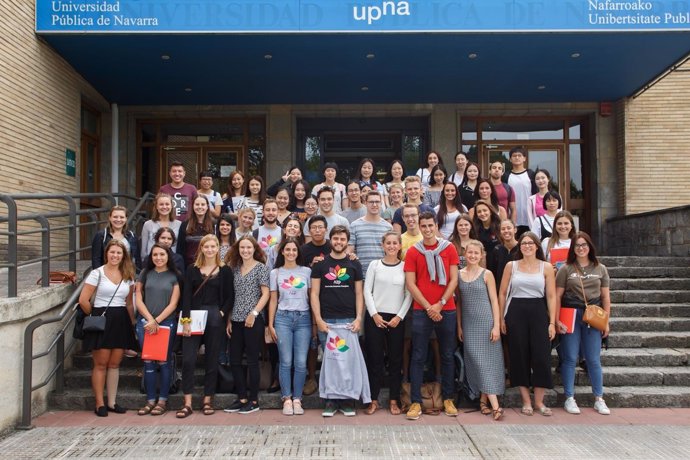 Parte de los estudiantes extranjeros de intercambio en la UPNA