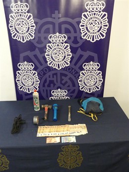 Objetos intervenidos por la Policía Nacional 