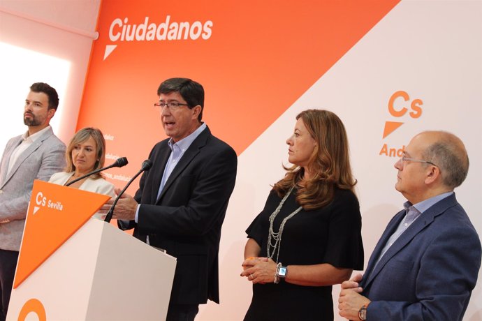 El presidente y portavoz de Cs en Andalucía, Juan Marín