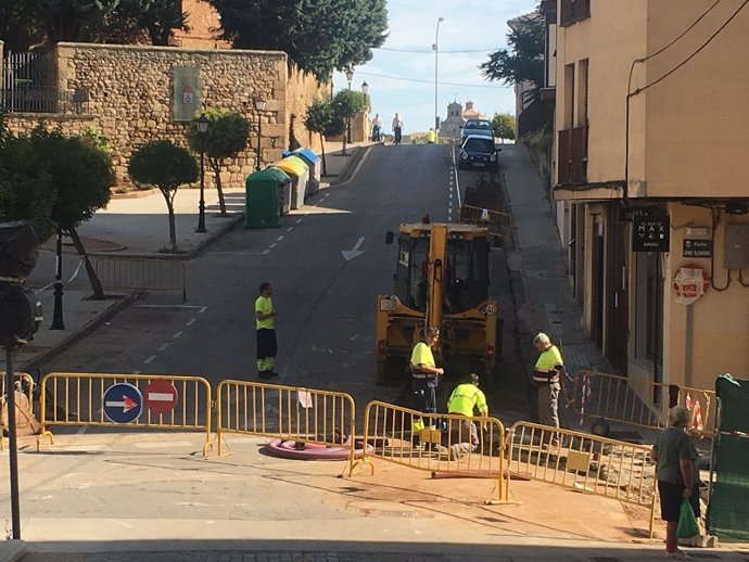 Nueva pavimentación de la calle Calixto Pereda de Soria. 18-9-18