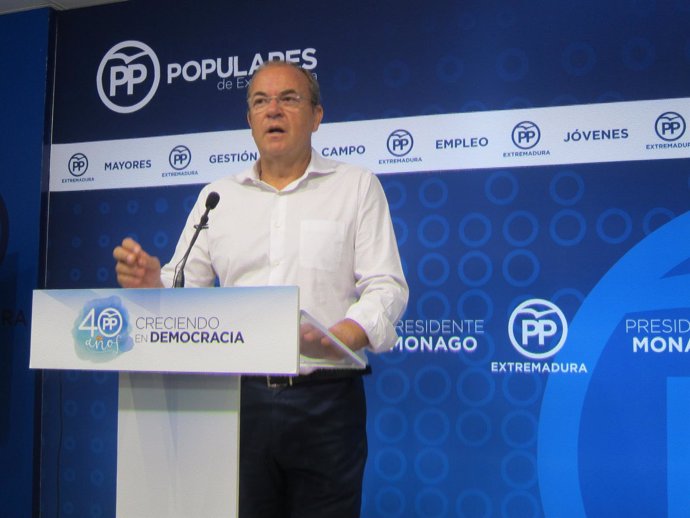 El presidente del PP de Extremadura, José Antonio Monago               