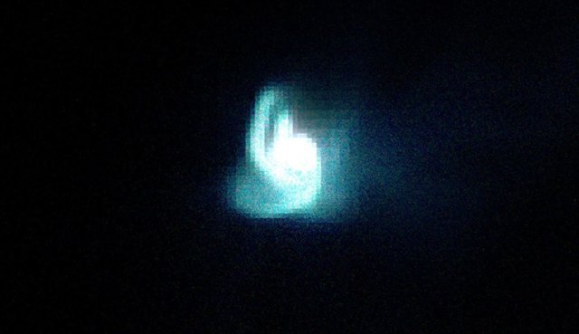 Imagen UV en falso color del gas en espiral dentro del 