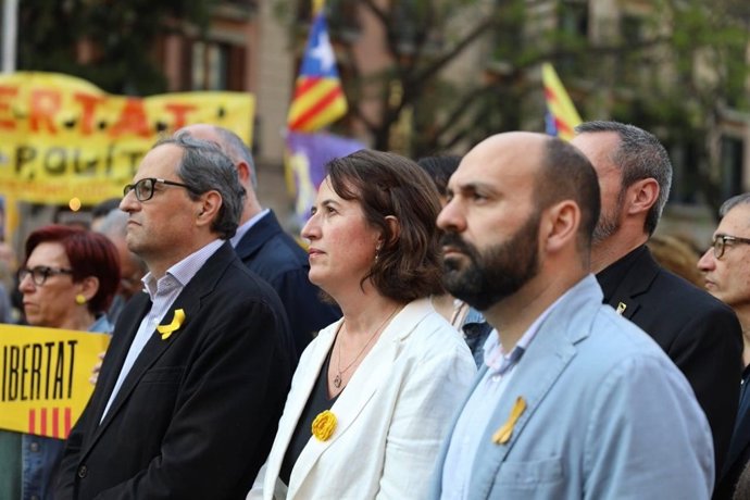 El Pt. Q.Torra, la pta. de l'ANC E.Paluzie i el vpt. d'Òmnium M.Mauri