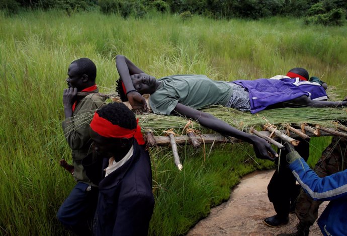 Sudán del Sur, herido en combate
