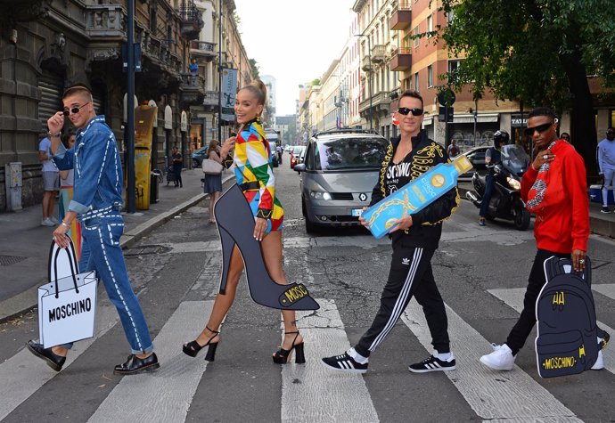 Attends CIROC X Moschino collaboration Launch during Milan Fashion Week on Septe