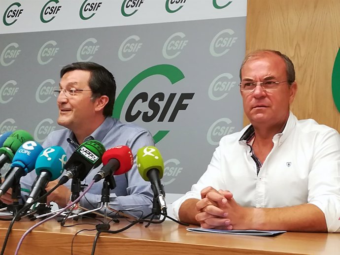 Benito Román y Monago en rueda de prensa este jueves en Mérida