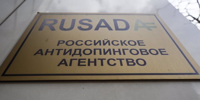 Cartel de entrada a la agencia rusa antidopaje: RUSADA