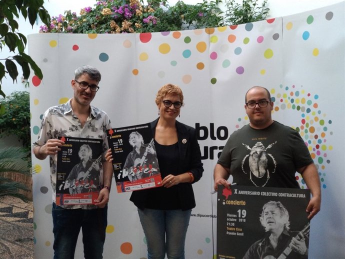 Ruz durante la presentación del concierto de Paco Ibáñez en Puente Genil