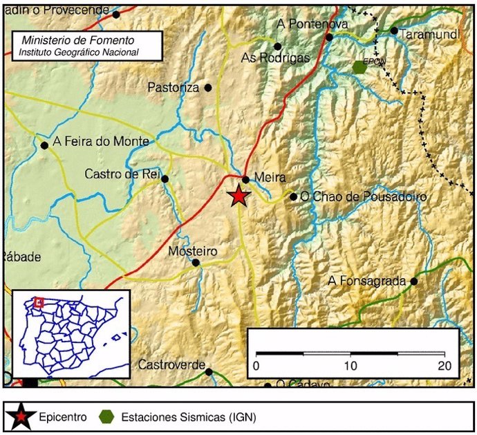 Terremoto registrado en Meira este 21 de septiembre