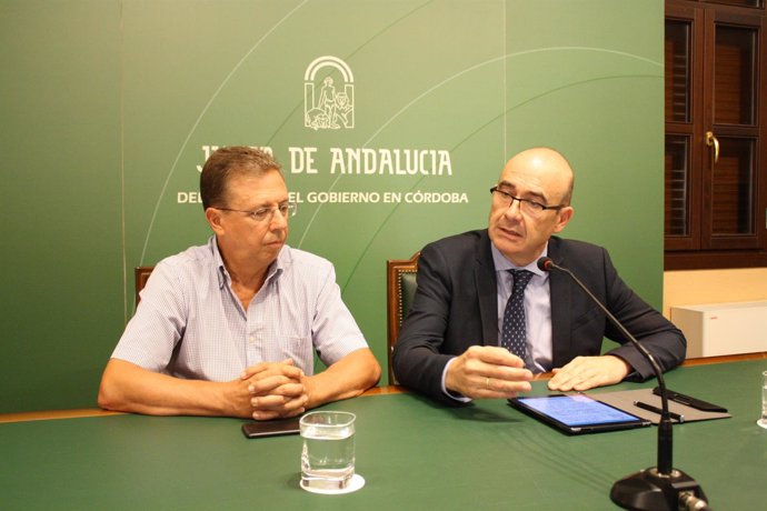Carmona (dcha.) presenta del nuevo decreto para la distribución de gas
