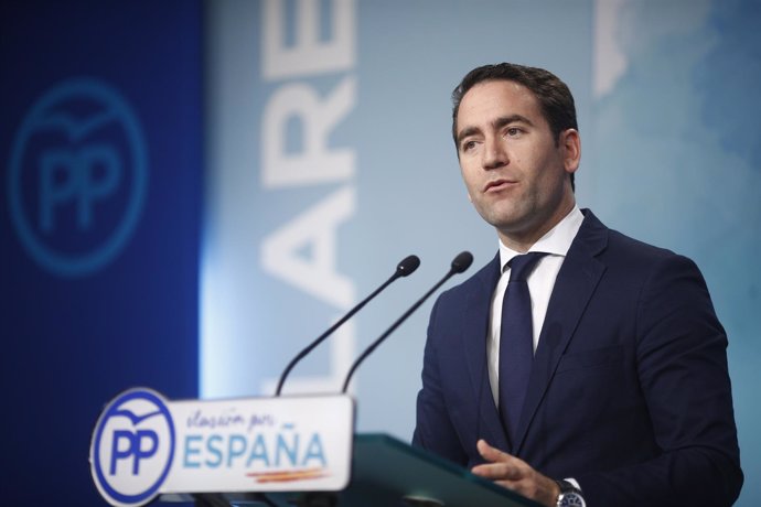 Rueda de prensa del secretario general del PP, Teodoro García, en la sede nacion