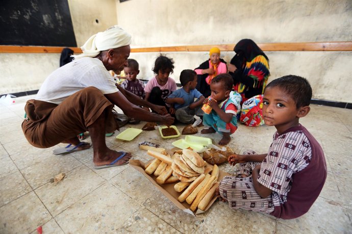 Desplazados en Hodeida, Yemen