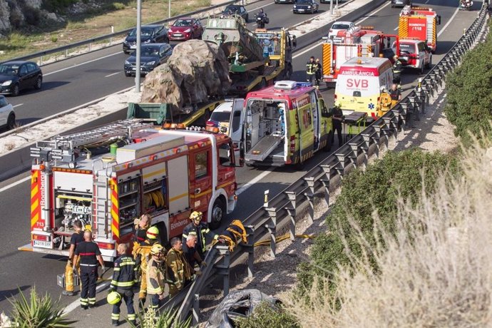 Accidente en la A-7 en Alicante