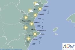 Predicción de Aemet para la Comunitat Valenciana del 23 de septiembre de 2018