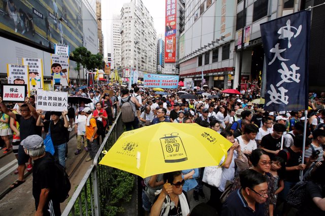 Manifestación en Hong Kong