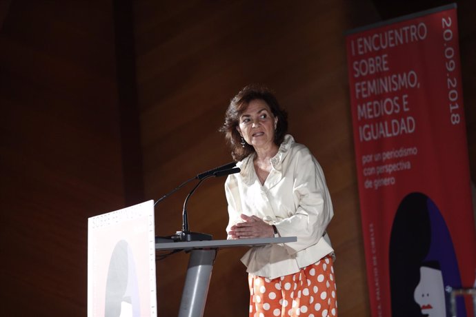 La vicepresidenta del Gobierno, Carmen Calvo, inaugura el I Encuentro Feminismo,