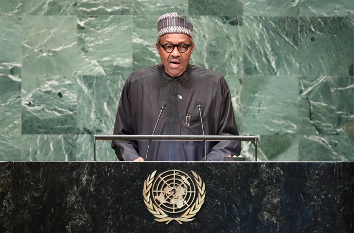 El presidente de Nigeria, Muhammadu Buhari, ante la Asamblea General de la ONU