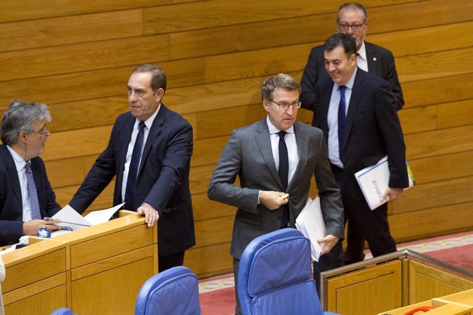 El presidente de la Xunta, Alberto Núñez Feijóo, en el Parlamento gallego