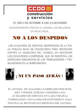 Despidos auxiliares de servicio Raixa