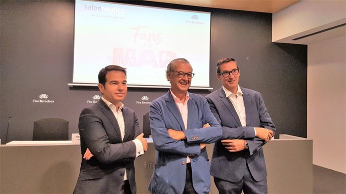 Carlos Sanlorenzo (Anen) Luis Conde (pte. Salón Náutico Barcelona) Jordi Freixas