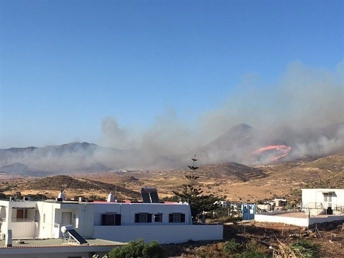 Incendio forestal en El Pozo de los Frailes en junio de 2017