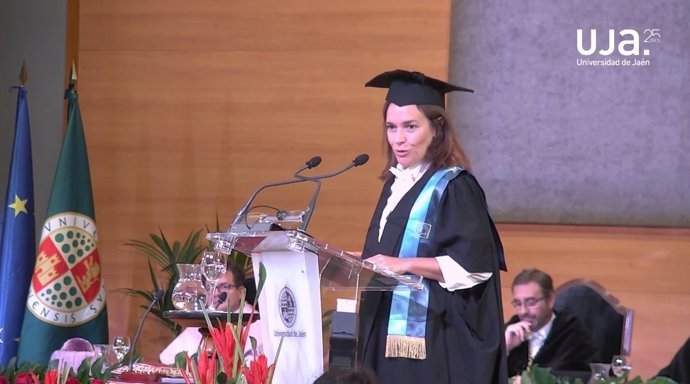 Lina Gálvez en la apertura del curso 2018-2019 de la Universidad de Jaén.