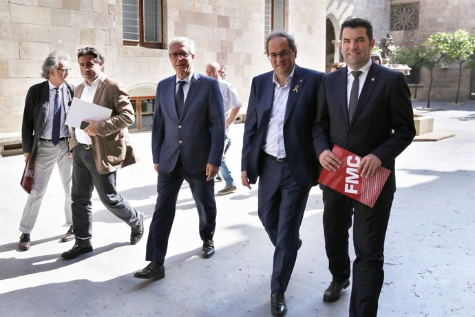 Quim Torra, amb Xavier Amor i José Fèlix Ballesteros