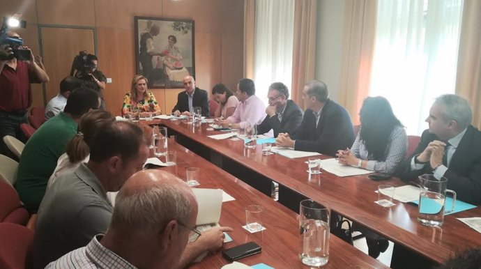 Reunión de la delegada del Gobierno y alcaldes para abordar el camalote