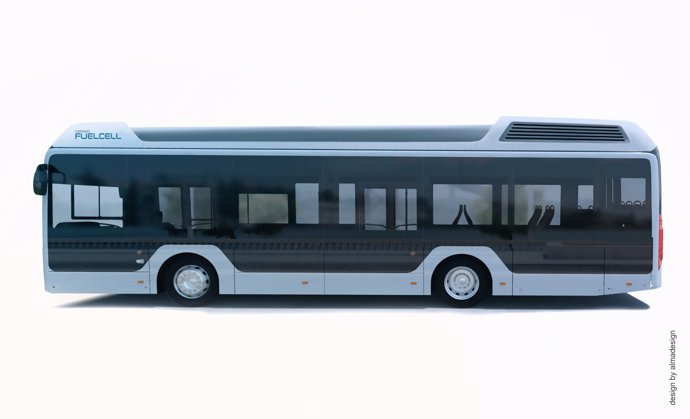 Autobús eléctrico de la empresa Caetanobús con pila de combustible de Toyota