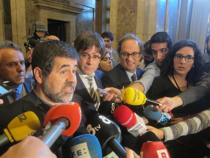 Jordi Sànchez, Carles Puigdemont, Quim Torra (Archivo)