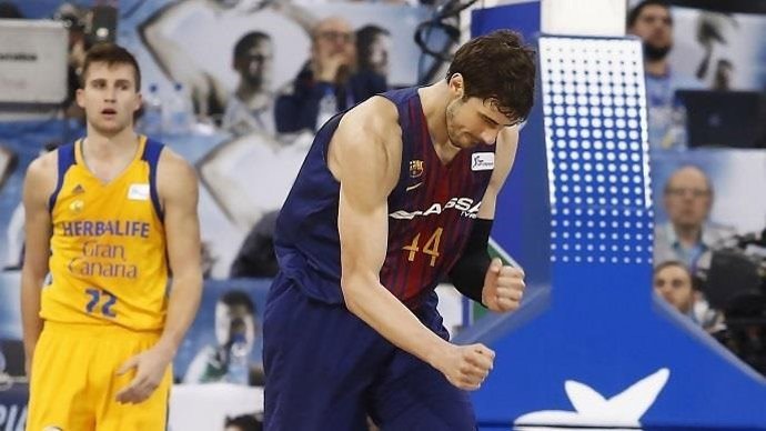 Ante Tomic celebra una canasta en un Herbalife-Barcelona