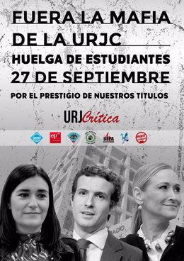 Cartel de la protesta convocada por los estudiantes de la URJC